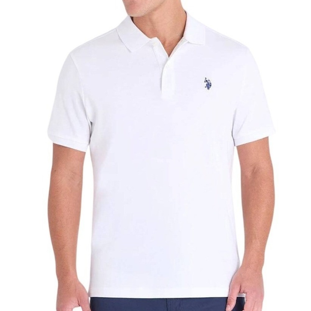U.S. Polo Assn. Polo Shirt Mens XL White Luxury Feel Cotton Short Sleeve Logo